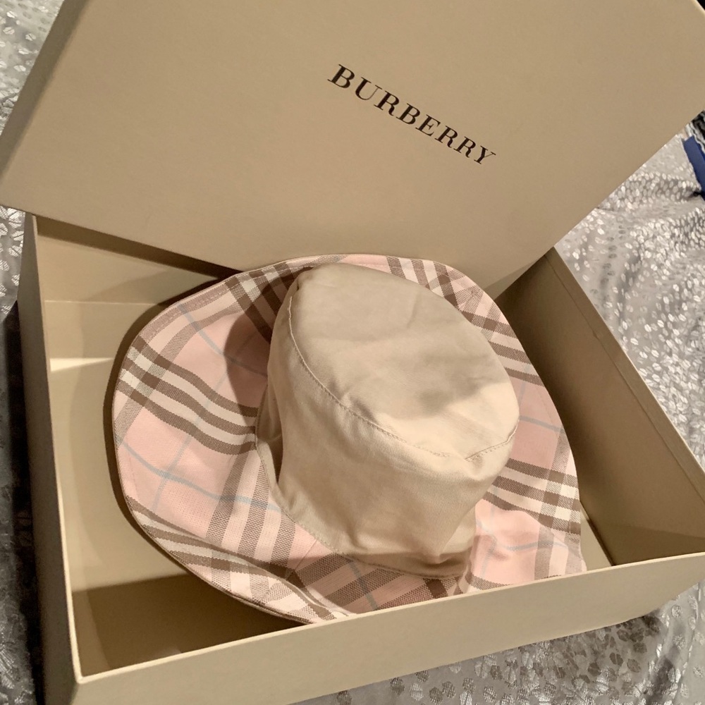 Burberry Pink Nova Check Reversible Hat